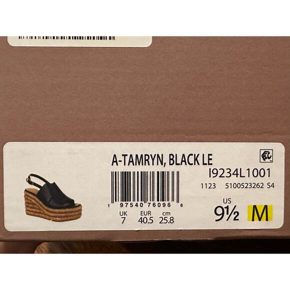 Franco Sarto Women's Tamryn Leather Platform Sandals Black Size 9.5M NWT - Picture 9 of 11